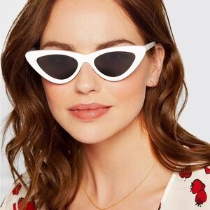 Adam Selman Le specs The Last Lolita White Cat Eye Sunglasses